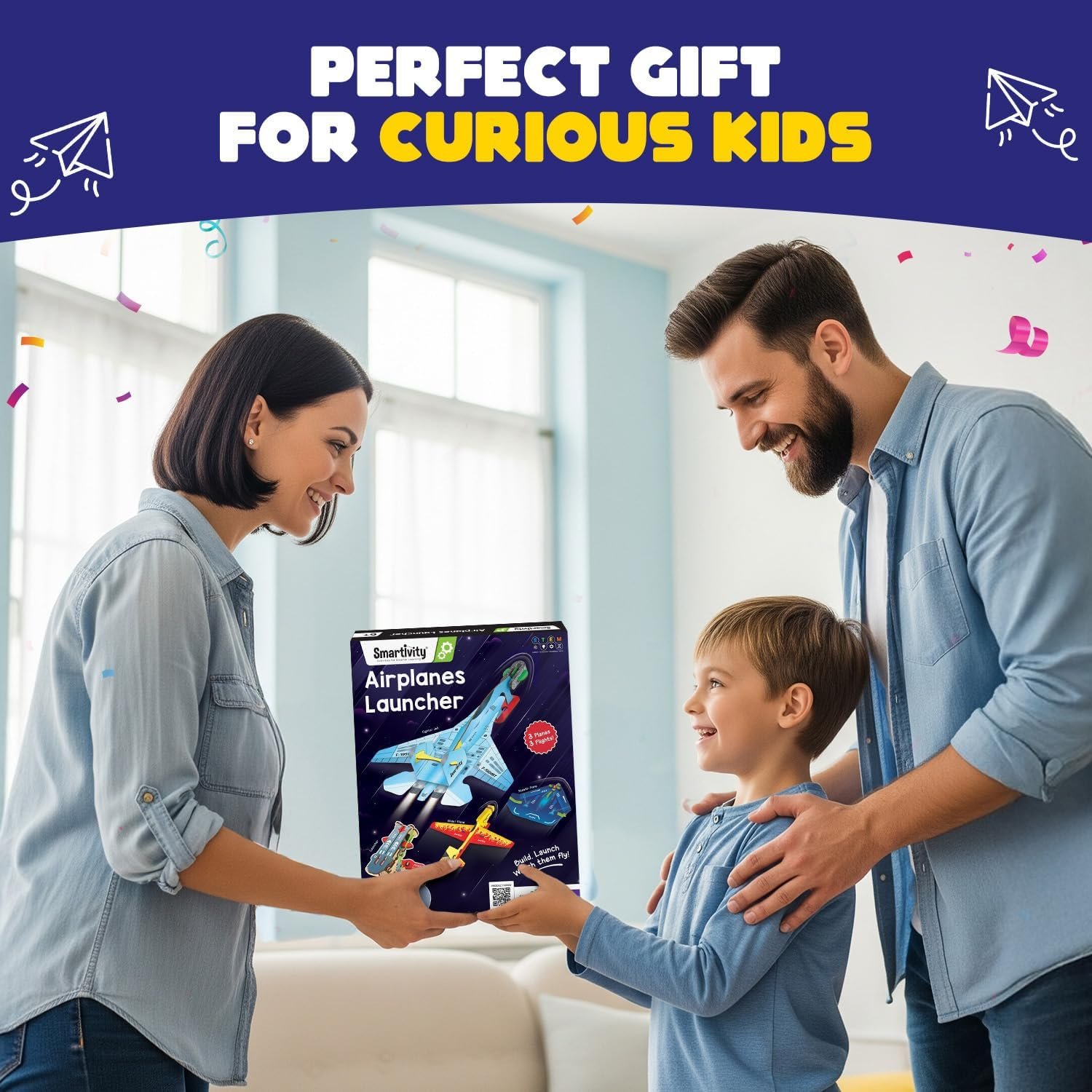 Smartivity 3in1 Airplanes Launcher Toy for Kids 6-12 | Build & Launch 3 Planes – Fighter Jet, Glider, Stealth | Birthday Gift for Boys & Girls I DIY STEM Toy for Ages 6,7,8,10,11,12 Years - Image 3