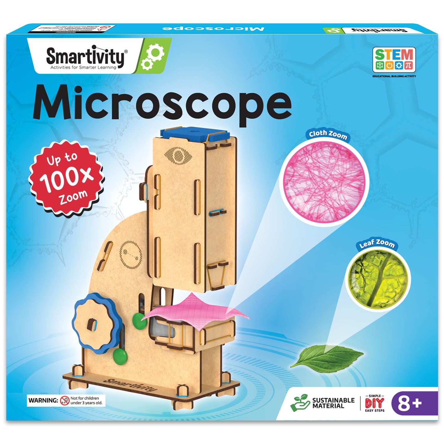 Smartivity DIY Microscope 100x Zoom Toy for Kids Age 8-10-12-14 Years Old | Birthday Gift for Boys & Girls | Science Toy for Kids 8-14 Years Old Students I STEM Sciene Kit