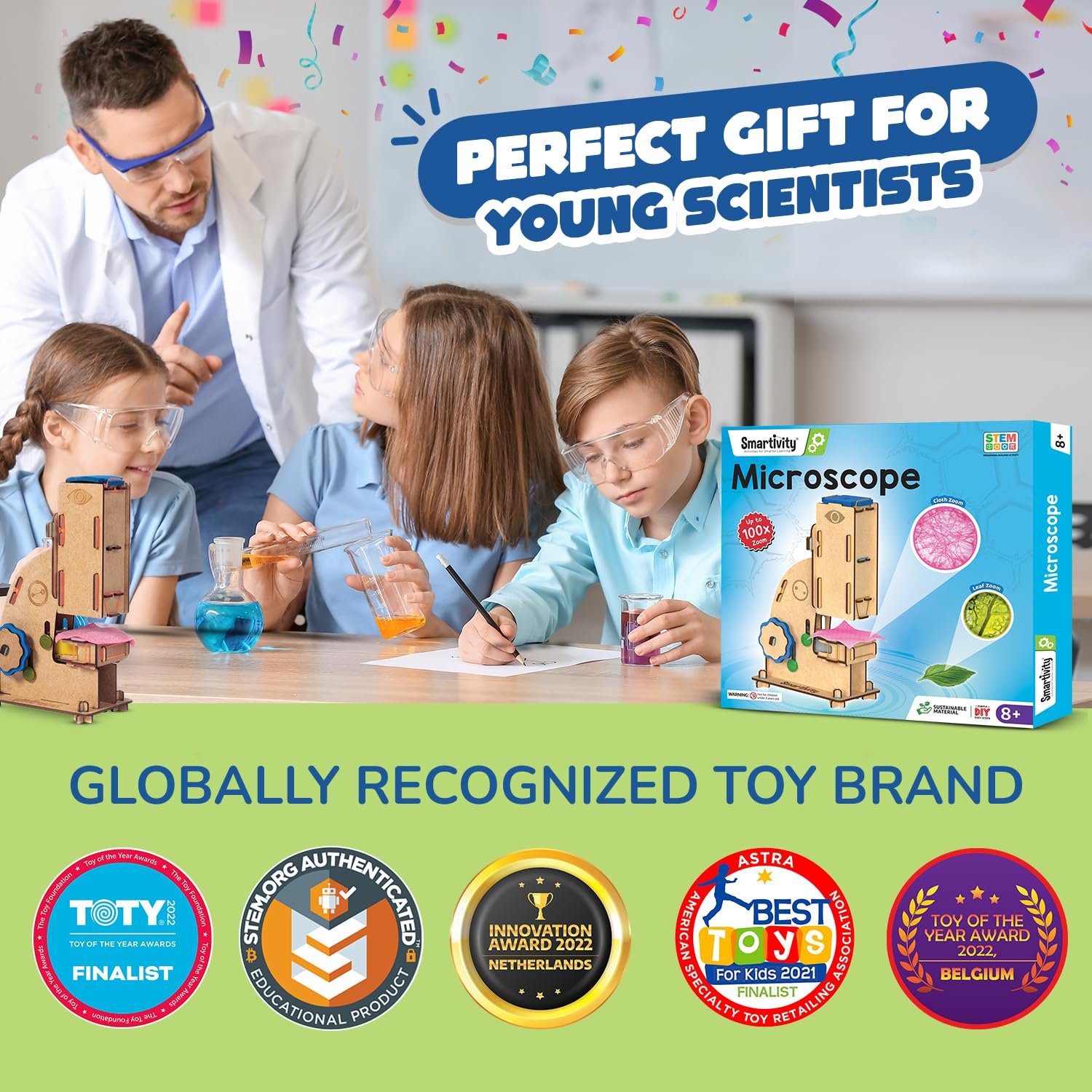 Smartivity DIY Microscope 100x Zoom Toy for Kids Age 8-10-12-14 Years Old | Birthday Gift for Boys & Girls | Science Toy for Kids 8-14 Years Old Students I STEM Sciene Kit - Image 3