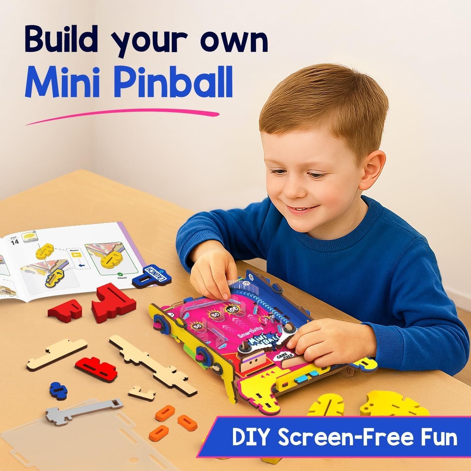 Smartivity Mini Pinball Game for Kids Ages 6-7-8-9-10-11-12 Years | Build Your Own Hand-Held Pinball I Birthday Gift for Boys & Girls | DIY Toy for Kids 6-12 Years Old IScreen Free Play - Image 7