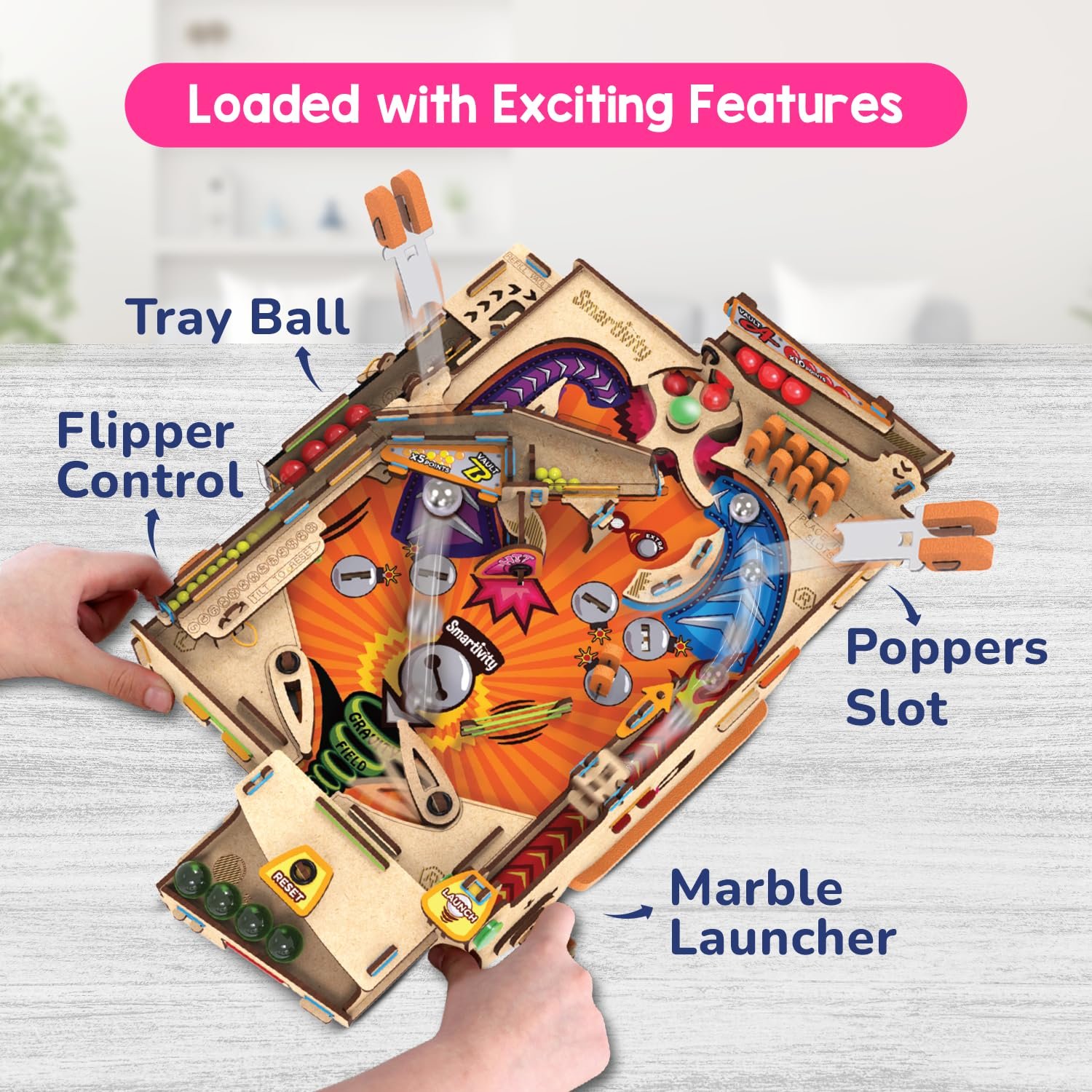 Smartivity Pinball Machine STEM DIY Fun Toy, Educational & Construction based Activity Game Kit for Kids 8 to 14, Best Gift for Boys & Girls, Learn Science Engineering Project - Image 8