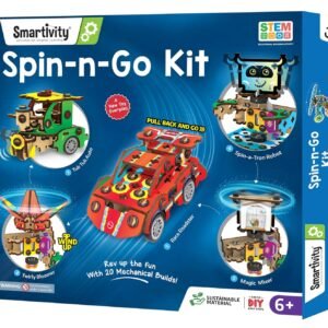JH01276 (1) Smartivity 20in1 Spin-n-Go Kit for Kids Ages 6-7-8-9-10-11-12 I Build a Moving Robot, CAR, Airplane & More I Birthday Gifts for Boys & Girls | DIY Science Toy for Kids 6-12 Years Old,Multicolor