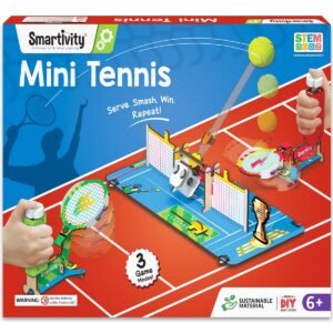 Smartivity Tabletop Tennis Game Kit for Kids 6 to 12, 2-Player STEM Toy with Mechanical Rackets & Scoreboard, Birthday Gift for Boys & Girls Age 6,7,8,9,10,11,12,13,14 Years, Table Tennis