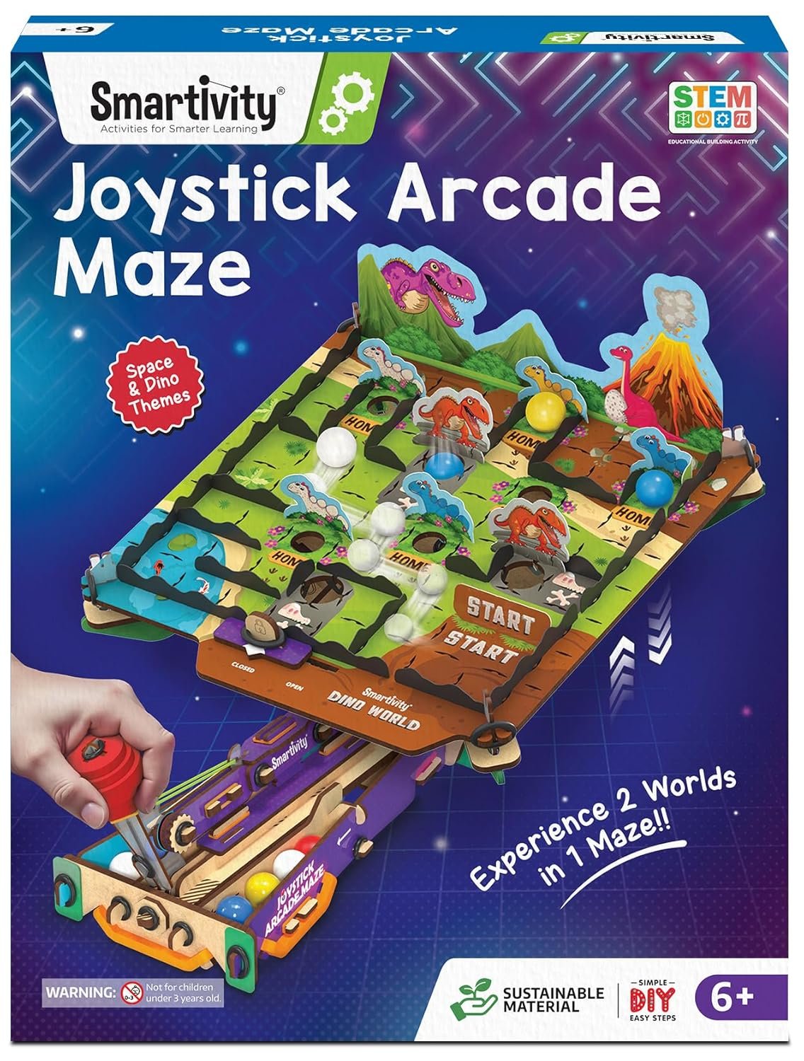 Smartivity Joystick Arcade Maze Toy for Kids 6-14 Years | 2in1 Space & Jungle Theme Adventures I Birthday Gift for Boys & Girls I STEM Educational DIY Science Toys for Kids Ages 6,7,8,9,10,11,12,13,14
