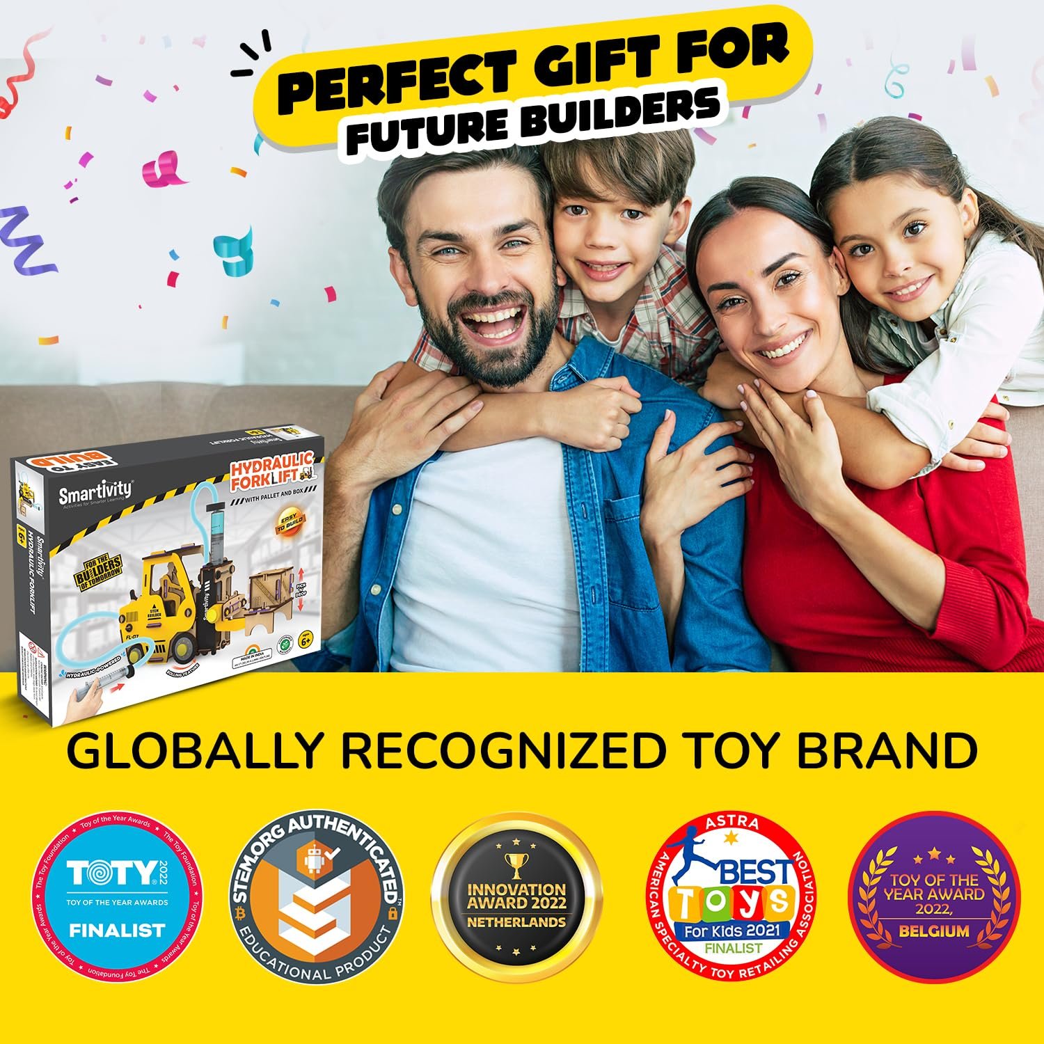 Smartivity Hydraulic Forklift Toy Car for Kids 6-8-10-12-14 YearsI Construction Vehicle I Birthday Gifts for Boys & Girls | DIY STEM Science Toy for Kids 6,7,8,9,10,11,12,13,14 Years, Multicolor - Image 2