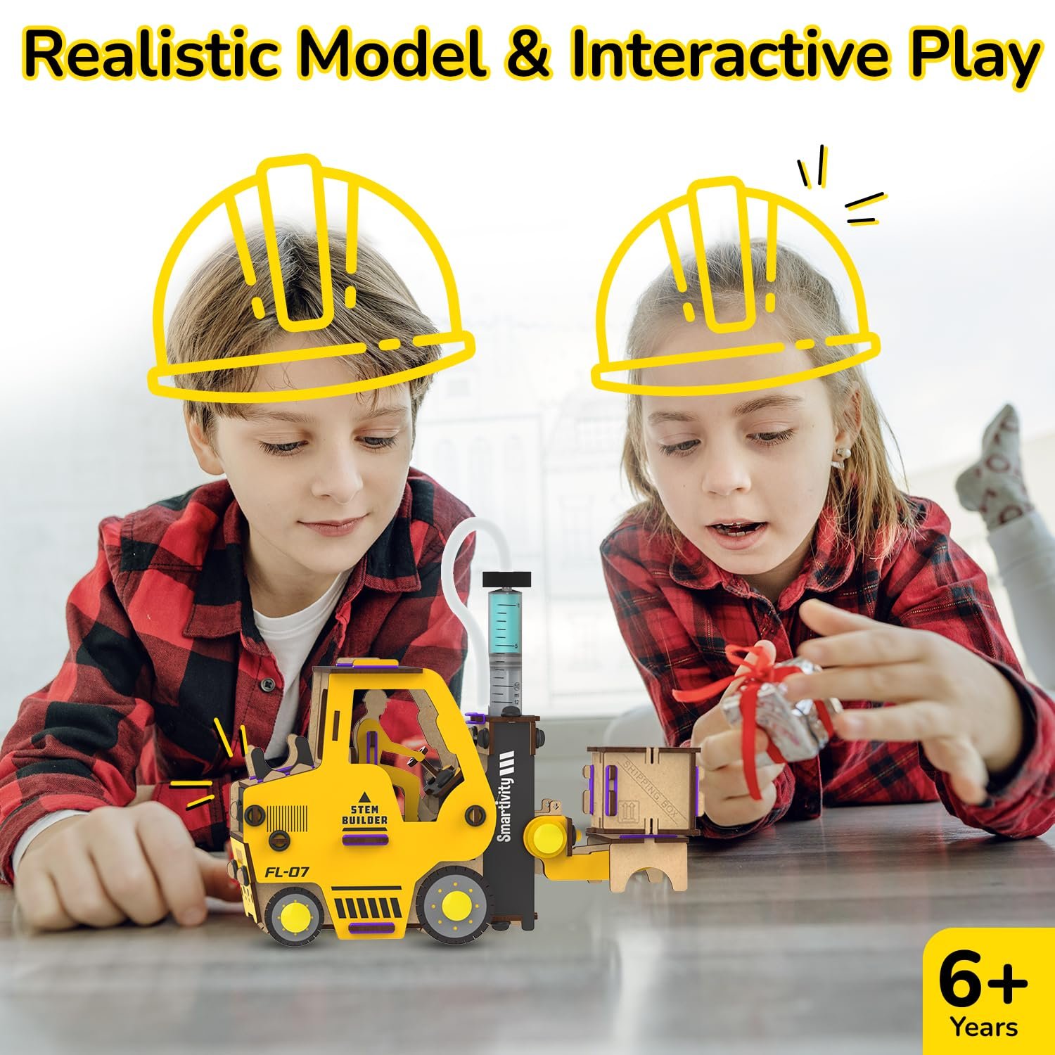 Smartivity Hydraulic Forklift Toy Car for Kids 6-8-10-12-14 YearsI Construction Vehicle I Birthday Gifts for Boys & Girls | DIY STEM Science Toy for Kids 6,7,8,9,10,11,12,13,14 Years, Multicolor - Image 5