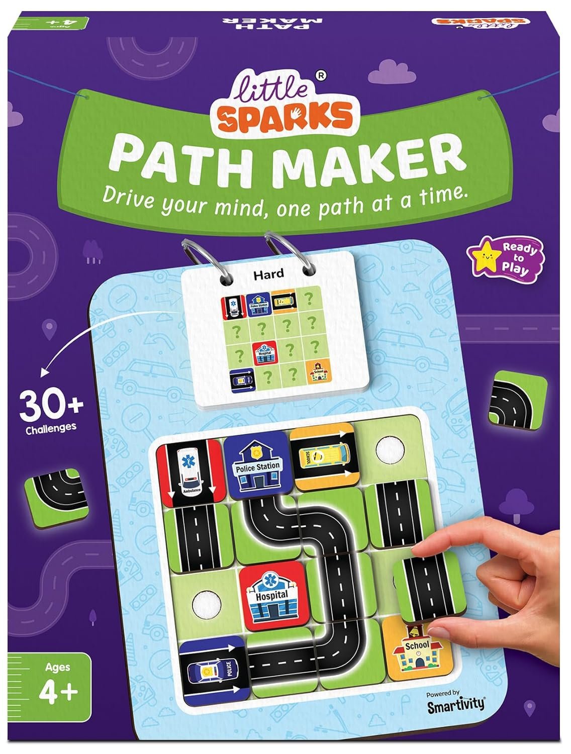 Smartivity Path Maker Brain Puzzle for Kids 4-8 Years Old I Guide Vehicles to Their Destination - 30+ Challenges I Logic & Problem-Solving Puzzle Game for Boys & Girls 4,5,6,7,8 Years
