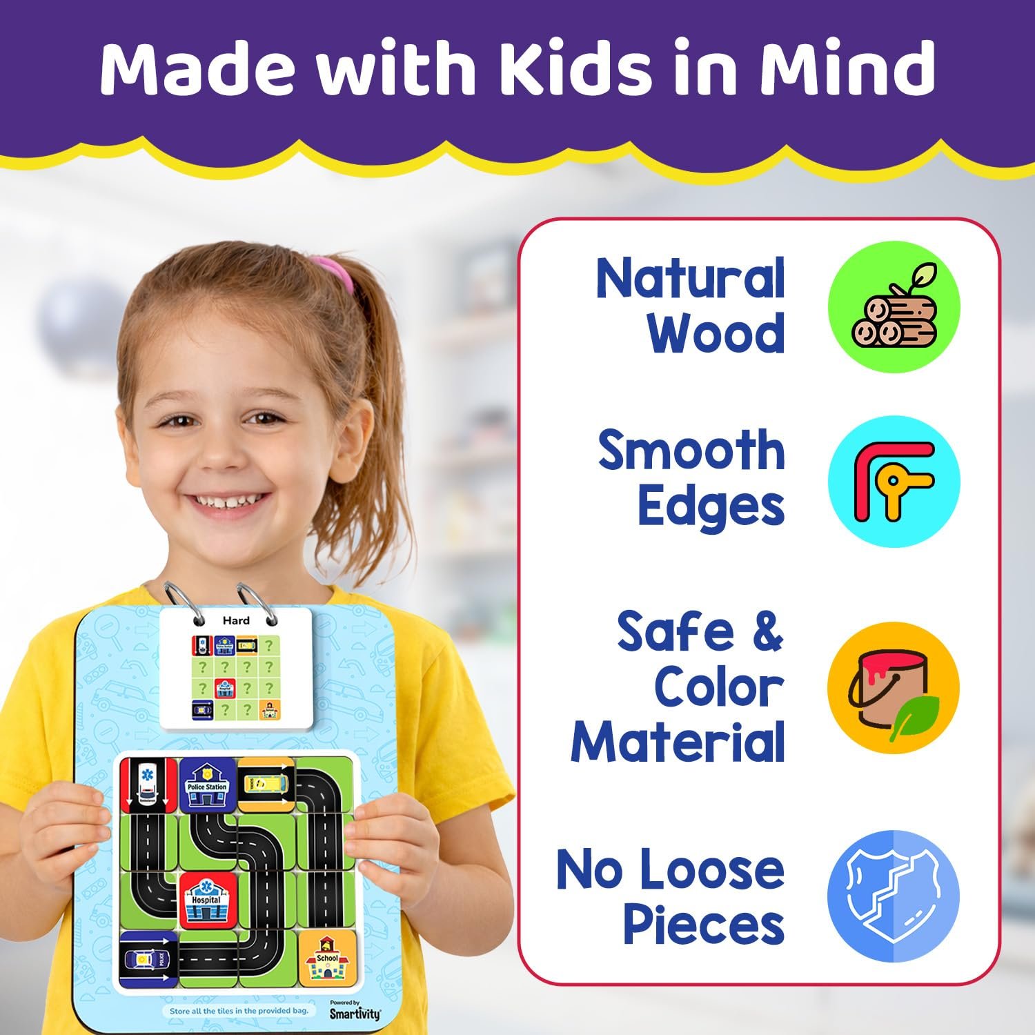 Smartivity Path Maker Brain Puzzle for Kids 4-8 Years Old I Guide Vehicles to Their Destination - 30+ Challenges I Logic & Problem-Solving Puzzle Game for Boys & Girls 4,5,6,7,8 Years - Image 3