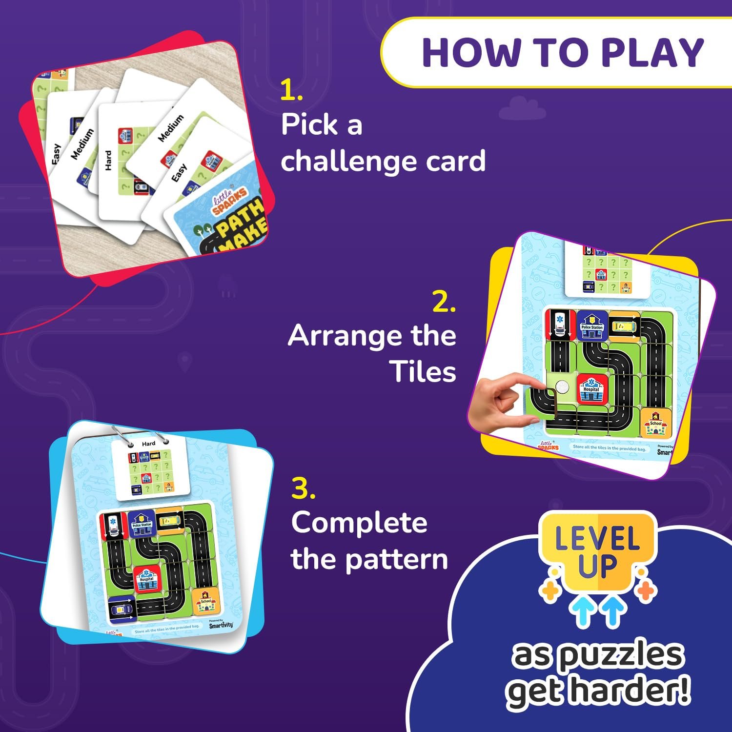 Smartivity Path Maker Brain Puzzle for Kids 4-8 Years Old I Guide Vehicles to Their Destination - 30+ Challenges I Logic & Problem-Solving Puzzle Game for Boys & Girls 4,5,6,7,8 Years - Image 4