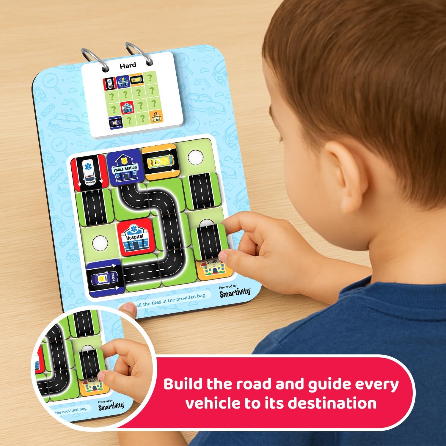 Smartivity Path Maker Brain Puzzle for Kids 4-8 Years Old I Guide Vehicles to Their Destination - 30+ Challenges I Logic & Problem-Solving Puzzle Game for Boys & Girls 4,5,6,7,8 Years - Image 7