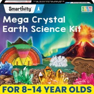 Smartivity Mega Crystal Earth Science Kit | Explore Earth, Crystal, and Fossilization Concepts | Birthday Gift for Boys & Girls I STEM Educational DIY Science Toys for Kids Ages 8,9,10,11,12,13,14