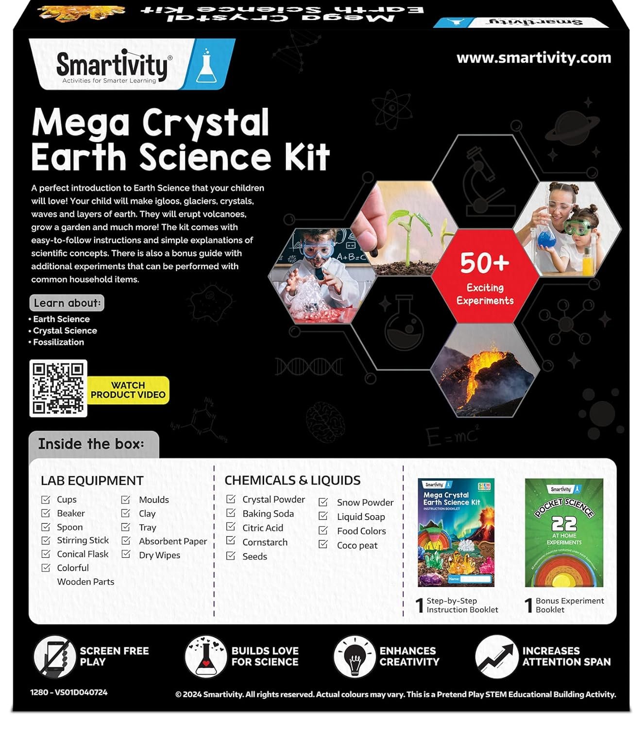 Smartivity Mega Crystal Earth Science Kit | Explore Earth, Crystal, and Fossilization Concepts | Birthday Gift for Boys & Girls I STEM Educational DIY Science Toys for Kids Ages 8,9,10,11,12,13,14 - Image 2