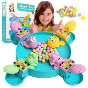JH01295 (1) Wembley Hungry Frog Game for Kids Indoor Family Board Games Bean Eating Frog Toys for Kids Activity 2 to 4 Player Fun Interactive Crristmas Birthday Gift Girls Boys Toys - Proudly Made in India