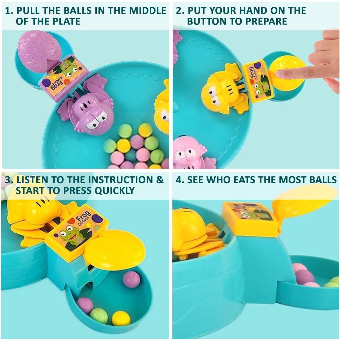 Wembley Hungry Frog Game for Kids Indoor Family Board Games Bean Eating Frog Toys for Kids Activity 2 to 4 Player Fun Interactive Crristmas Birthday Gift Girls Boys Toys - Proudly Made in India - Image 8