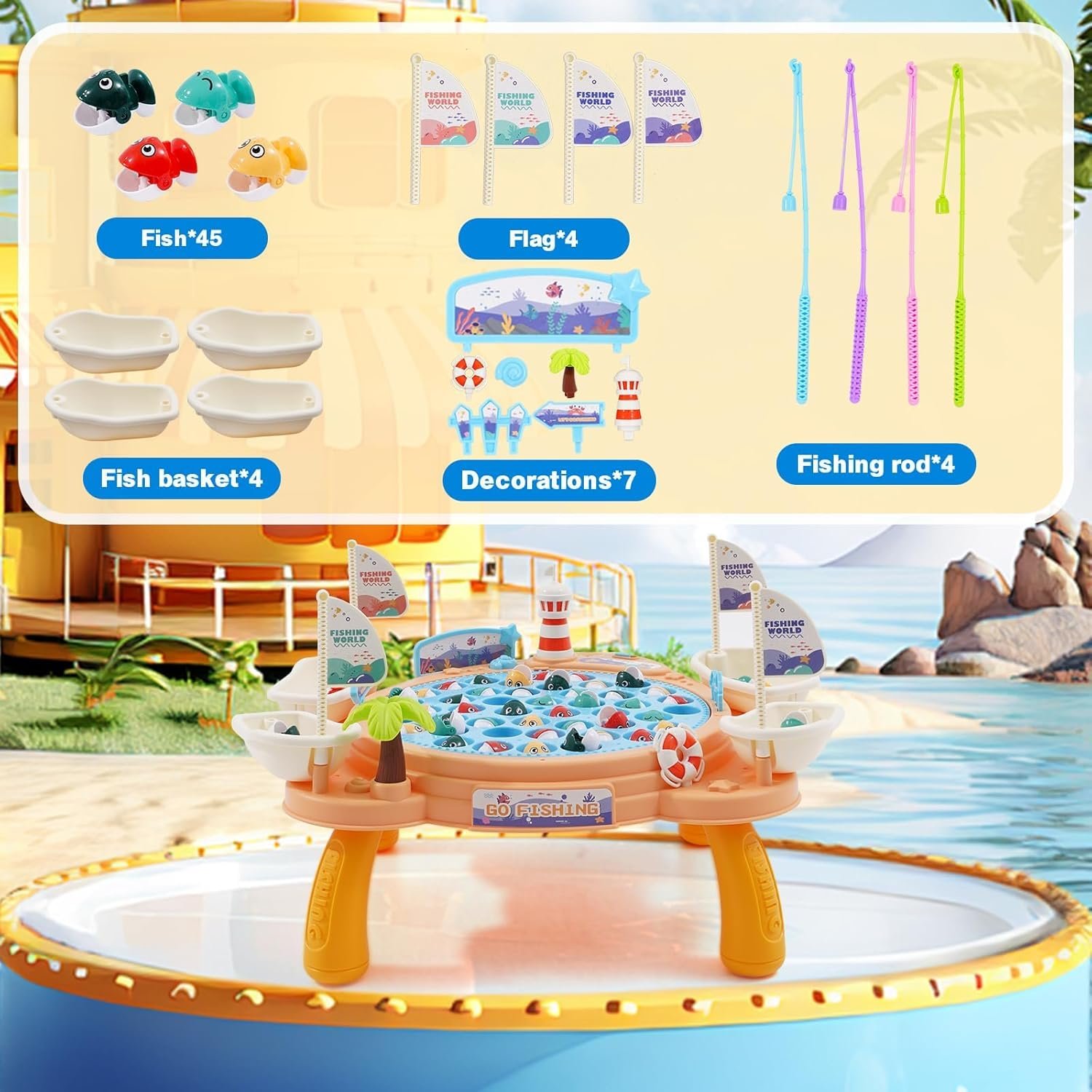 Fishing Game Board Games | Fun Playing Items Indoor Pack with Engaging Fish Catching Game for Kids & Smart Fishing Game for Kids 3-5 Years | Indoor Games Including Cute Fish Toys - Image 5