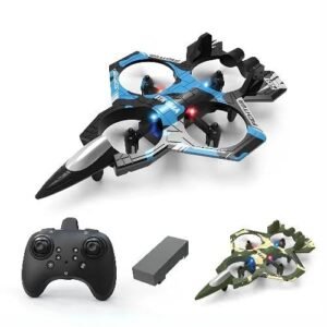 Version 1.0.0 Remote Control Fighter Jet Drone for Kids & Adults | 2.4GHz RC Airplane with LED Lights & Stable Flight | Easy Control Rechargeable Flying Toy with ABS Plastic Body | RC Aircraft Gift