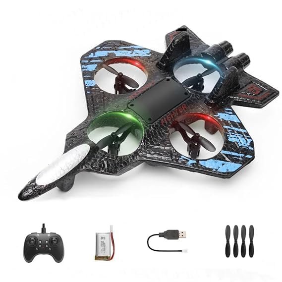 Remote Control Fighter Jet Drone for Kids & Adults | 2.4GHz RC Airplane with LED Lights & Stable Flight | Easy Control Rechargeable Flying Toy with ABS Plastic Body | RC Aircraft Gift - Image 7