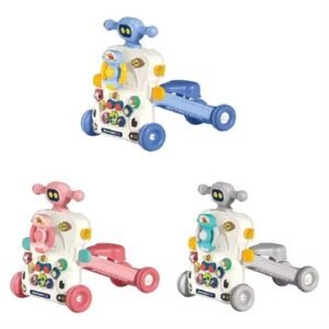 Version 1.0.0 5 in 1 Baby Push Walker for Baby Boys | Musical Activity Center & Learning to Walk Toy | Sit to Stand Early Learning Push Toy for Infants 6-36 Months | Toddler Walking Toy | Multicolor