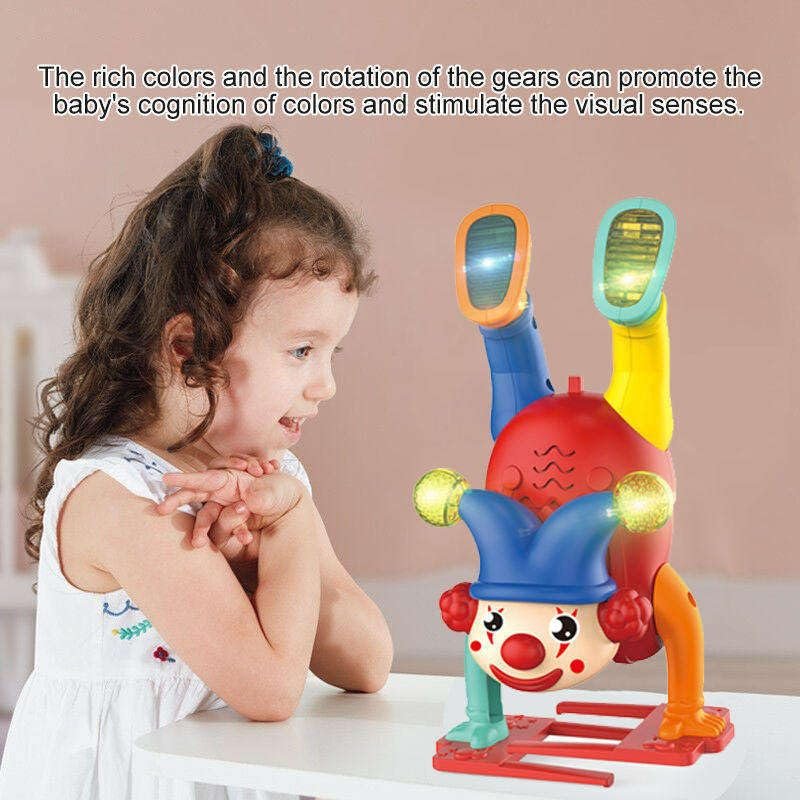 Dancing Upside Down Clown Toy for Kids with Flashing Lights & Music | Circus Handstand Action Toy | Interactive Early Learning & Thinking Fun Toy for Toddlers & Children | 12 Months+ - Image 7